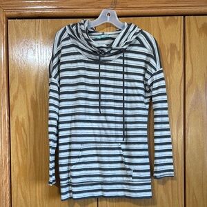 Striped Hoodie with Front Pocket